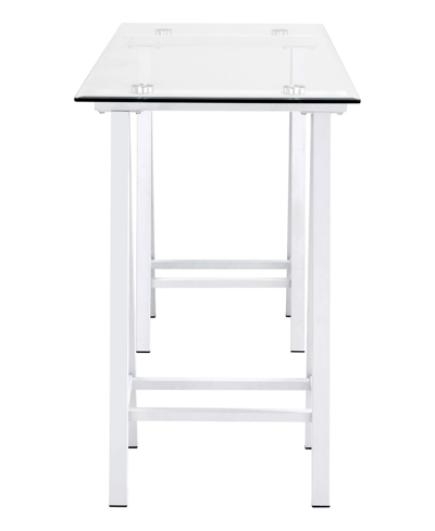 Osp Home Furnishings Middleton Desk With Clear Glass Top In White