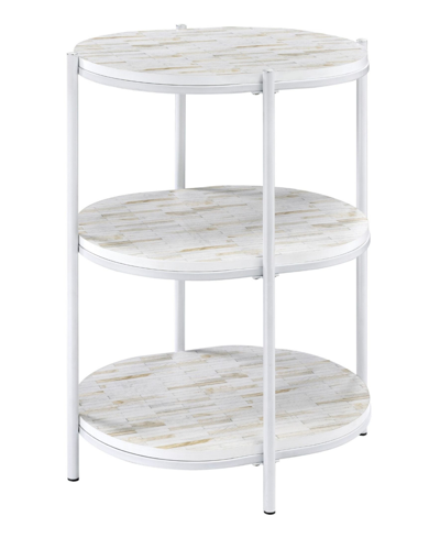 Osp Home Furnishings Renton 3-tier Oval Table In White