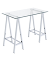 OSP HOME FURNISHINGS MIDDLETON DESK WITH CLEAR GLASS TOP