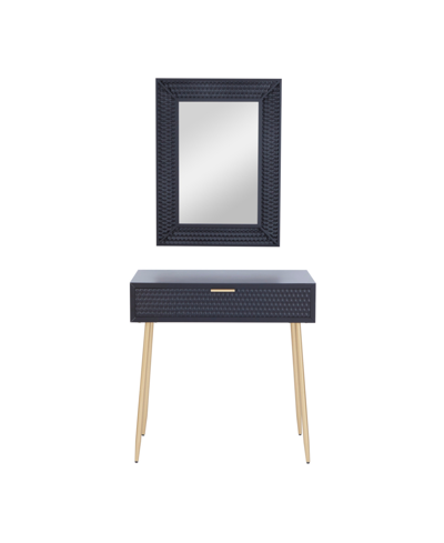 Rosemary Lane Medium-density Fibreboard Contemporary Console Table With Mirror, Set Of 2 In Black