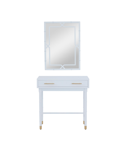 Rosemary Lane Medium-density Fibreboard Traditional Console Table With Mirror, Set Of 2 In White