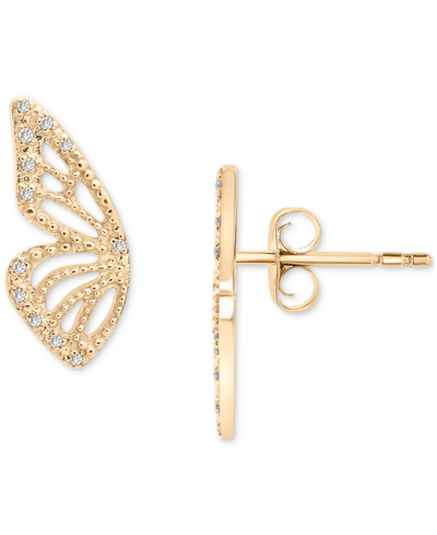 Wrapped Diamond Butterfly Wing Stud Earrings (1/20 Ct. T.w.) In 14k Gold, Created For Macy's In Yellow Gold