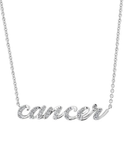 Effy Collection Effy Diamond Zodiac Cancer 18" Pendant Necklace (1/10 Ct. T.w.) In Sterling Silver