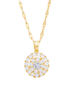 Macy's Simulated Gemstone And Cubic Zirconia Spinner Pendant 18" Birthstone Necklace In 14k Gold Plate In April/simulated Diamond