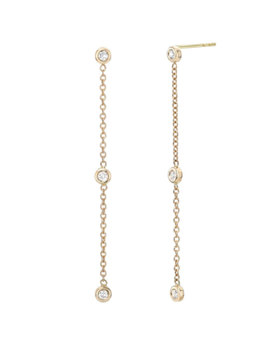 Zoe Lev Triple Bezel Diamond Drop Earrings In Gold