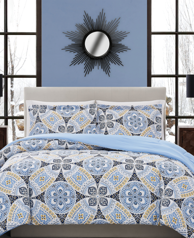 Pem America Gigi 3-pc. Full/queen Comforter Set, Created For Macy's Bedding In Light Blue