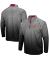 Colosseum Men's Heathered Gray Iowa State Cyclones Sitwell Sublimated Quarter-zip Pullover Jacket In Heather Gray