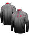 COLOSSEUM MEN'S HEATHERED GRAY NEBRASKA HUSKERS SITWELL SUBLIMATED QUARTER-ZIP PULLOVER JACKET