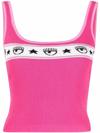 Chiara Ferragni Fuchsia Viscose Blend Logomania Maxi Short Top In Pink