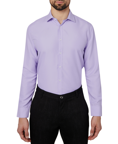 CALABRUM MEN'S REGULAR FIT SOLID WRINKLE FREE PERFORMANCE DRESS SHIRT