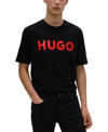 Hugo Boss Cotton-jersey Regular-fit T-shirt With Contrast Logo In Black