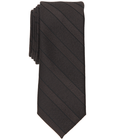 Inc International Concepts Men's Skinny Tonal Metallic Stripe Tie, Created For Macy's In Charcoal