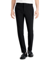 Perry Ellis Portfolio Men's Slim-fit Performance Stretch Solid Herringbone Dress Pants In Black