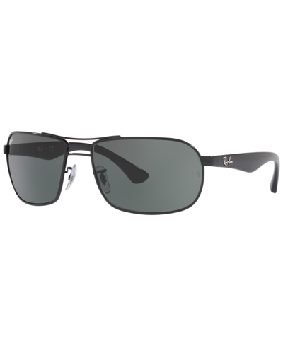 Ray Ban Sunglasses Male Rb3492 - Black Frame Green Lenses 62-16 In Schwarz