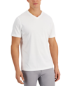 Alfani Men's Relaxed Fit Supima Blend V-neck T-shirt, Created For Macy's In White Pure