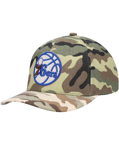 Mitchell & Ness Men's  Camo Philadelphia 76ers Woodland Desert Snapback Hat