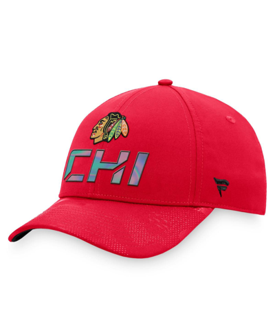 Fanatics Men's  Red Chicago Blackhawks Authentic Pro Team Locker Room Adjustable Hat