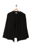 Max Studio Draped Open Front Twill Jacket In Black