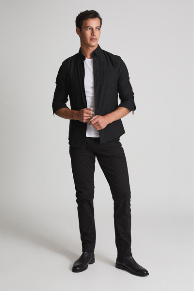 Reiss Greenwich Slim Fit Oxford Shirt In Black