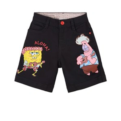THE MARC JACOBS THE MARC JACOBS BLACK SPONGEBOB DENIM SHORTS W24260