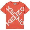 Kenzo Round Collar Logo Short-sleeved T-shirt In Red