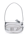 Diesel Metallic Silver Shoulder Bag 1dr Compact With Adjustable Strap In Silver