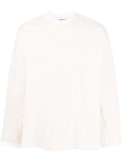 Ambush Monogram Towelling-finish Sweatshirt In Neutrals