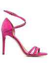 Ferragamo Ines X5 Suede Ankle-strap Sandals In Pink