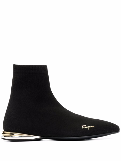 Ferragamo Missy Logo Boots In Black