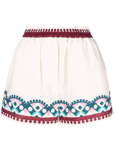 La Doublej Cotton Poplin Drawstring Shorts In White