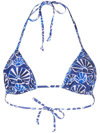 La Doublej Seashell-print Triangle Bikini Top In Conchiglie