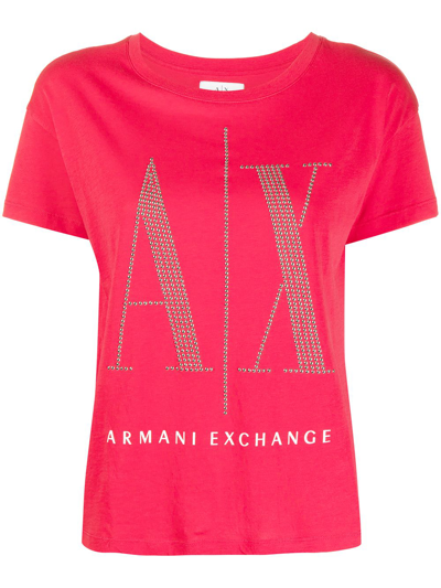 Armani Exchange Logo-print Cotton T-shirt In Red
