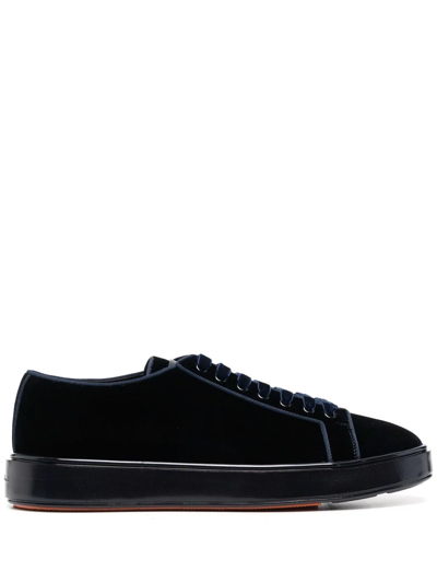 Santoni Derby 7oc Lace Up Trainers In Blue