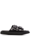 OFFICINE CREATIVE TOUCH-STRAP LEATHER SLIDES