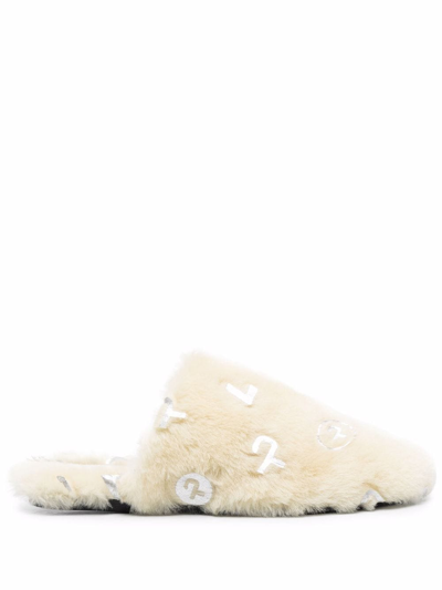 Common Leisure Slip-on Shearling Slippers In Yellow