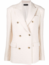 Amiri Knitted Double-breasted Blazer In Neutrals