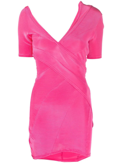 Weinsanto Layered Fitted Dress In Pink