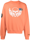 HERON PRESTON SKULL-PRINT COTTON SWEATSHIRT