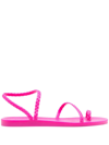 Ancient Greek Sandals Eleftheria Braided Glittered Rubber Sandals In Pink