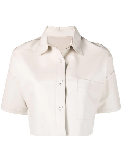 Sword 6.6.44 Button-up Faux-leather Cropped Jacket In White | ModeSens