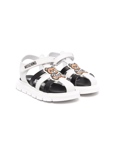 Moschino Kids' Teddy Bear-patch Flat Sandals In Multicolor