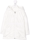 Shop Moncler Nogar Long Parka Coat In White