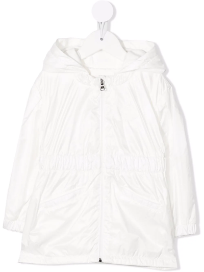 Moncler Babies' Nogar 长款派克大衣 In White