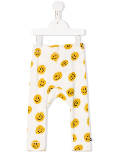 Molo Babies' Smiles Print Leggings In Neutrals