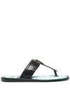 Tom Ford Tf Plaque Quilted Insole Sandals In Black