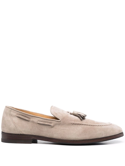 Henderson Baracco Suede-leather Tassel Loafers In Nude