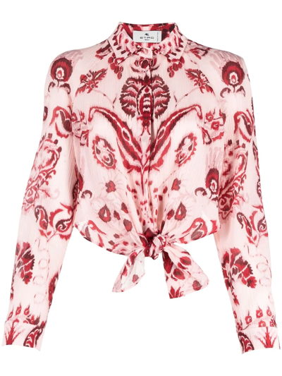 Etro Floral Paisley-print Cropped Shirt In Multi