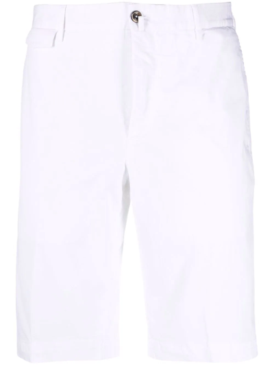 Pt Torino Mid-rise Straight Shorts In White