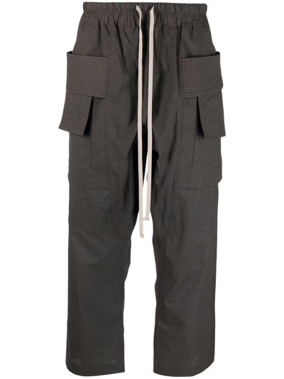 Rick Owens Drkshdw Creatch Cargo Cropped Pants In Grey