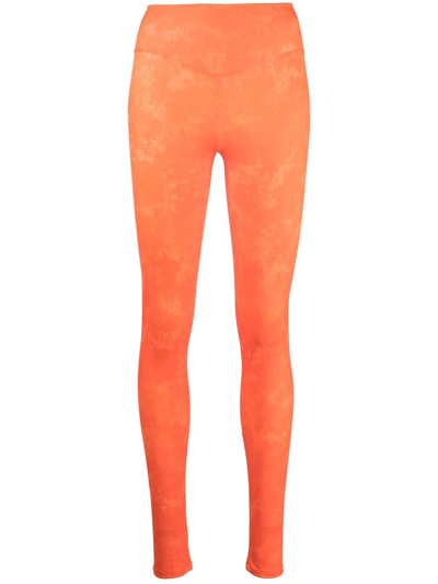 Dependance Washed-effect Leggings In Orange